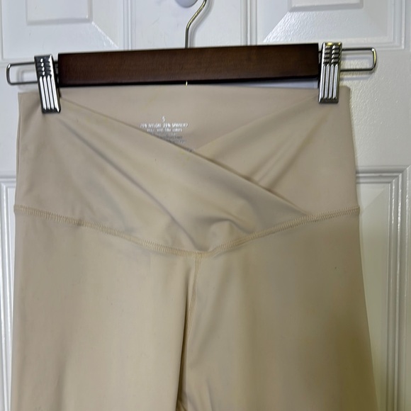 Women's Beige Flared Leggings - Picture 3 of 4